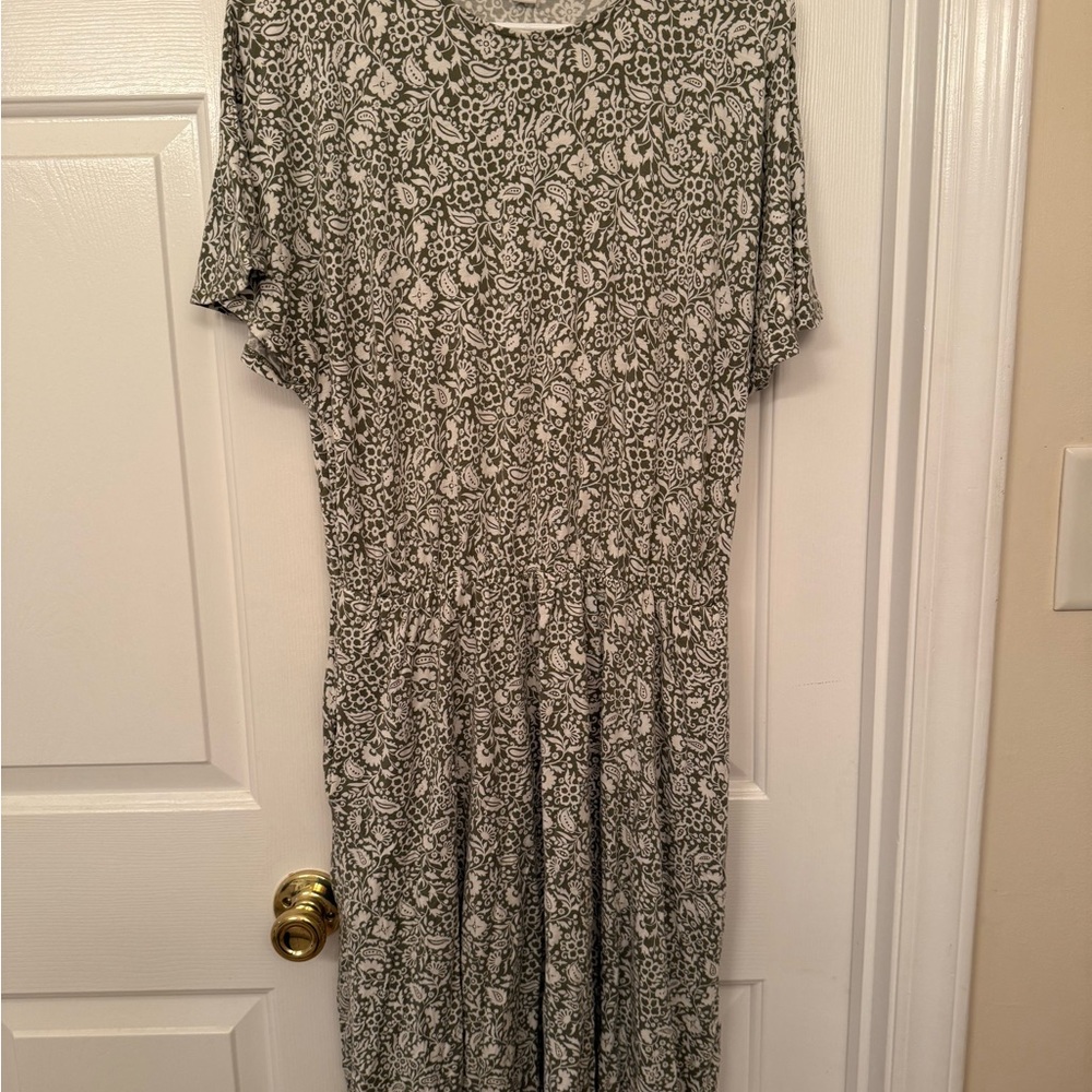Boden Silver Sequin Midi Sundress Short Sleeve